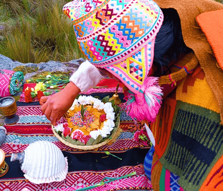 Despacho ritual offering to Pachamama - Ayahuasca retreat Cusco, Peru
