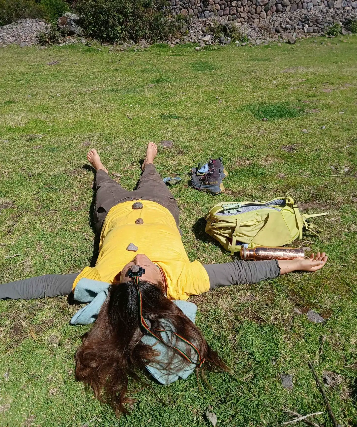 Energy healing session during a San Pedro retreat, Cusco