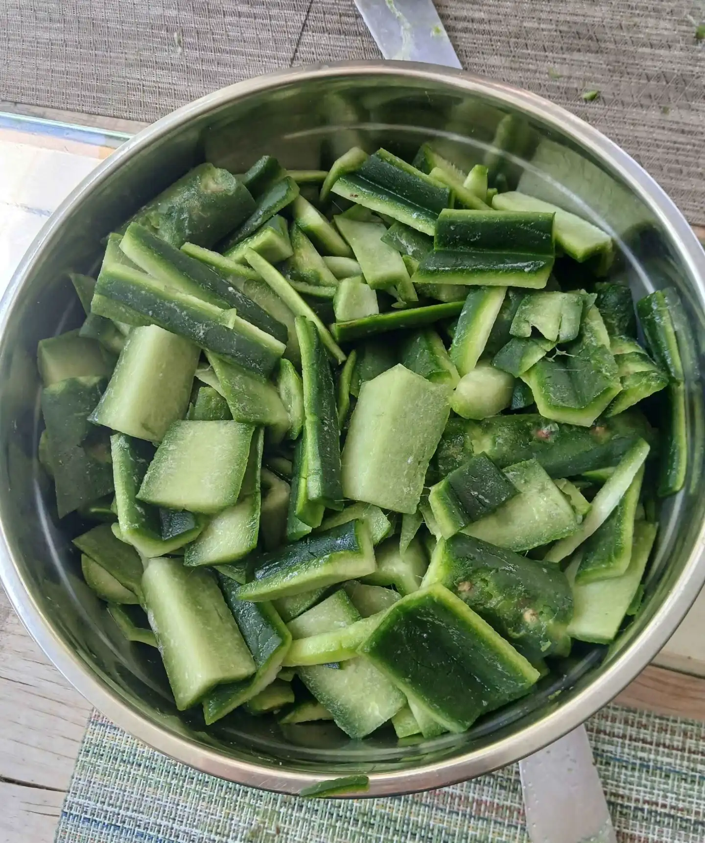 Prepared San Pedro cactus pieces before brewing, Willka Pacha