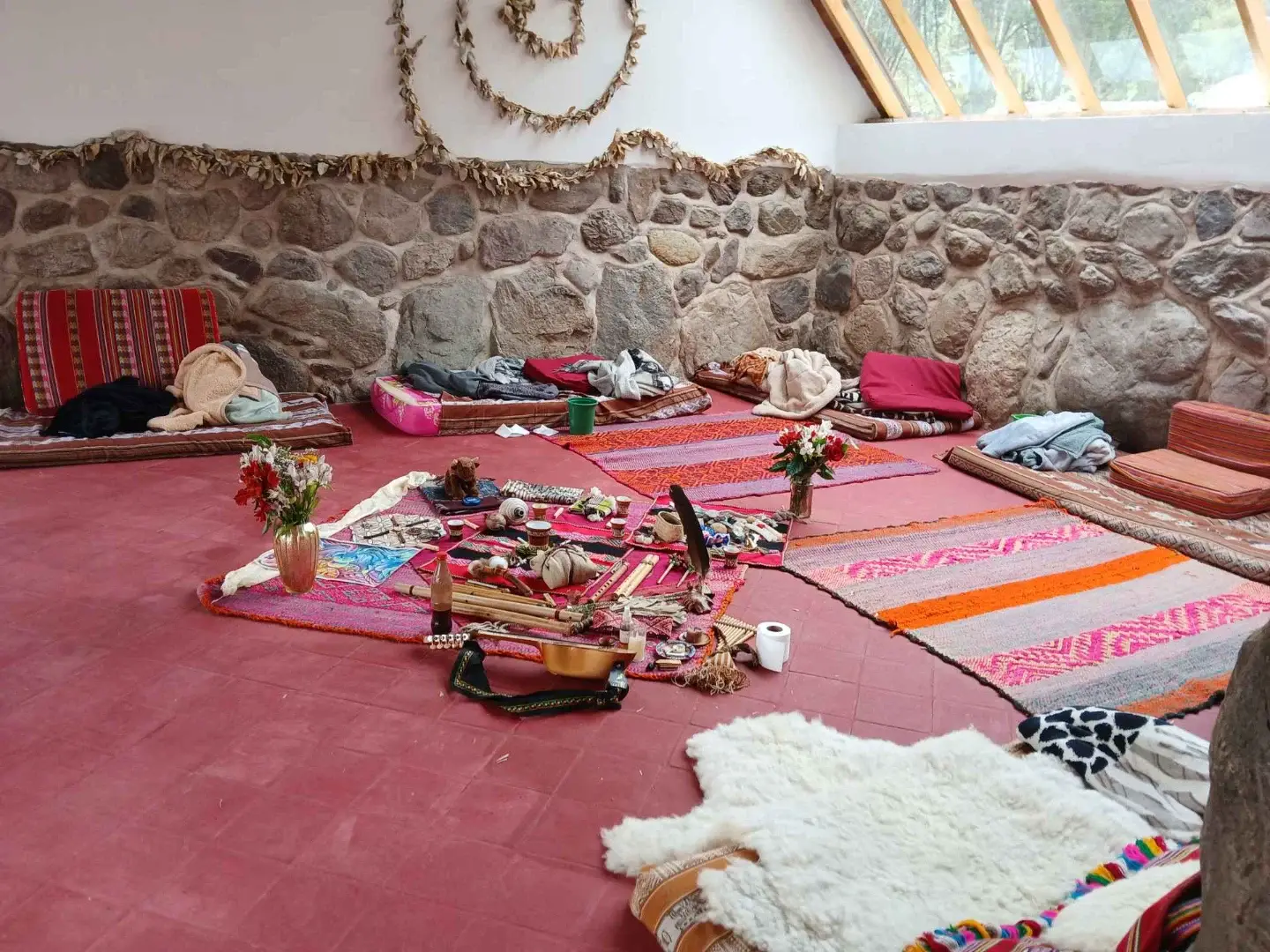 San Pedro ceremony room set up for healing, Sacred Valley