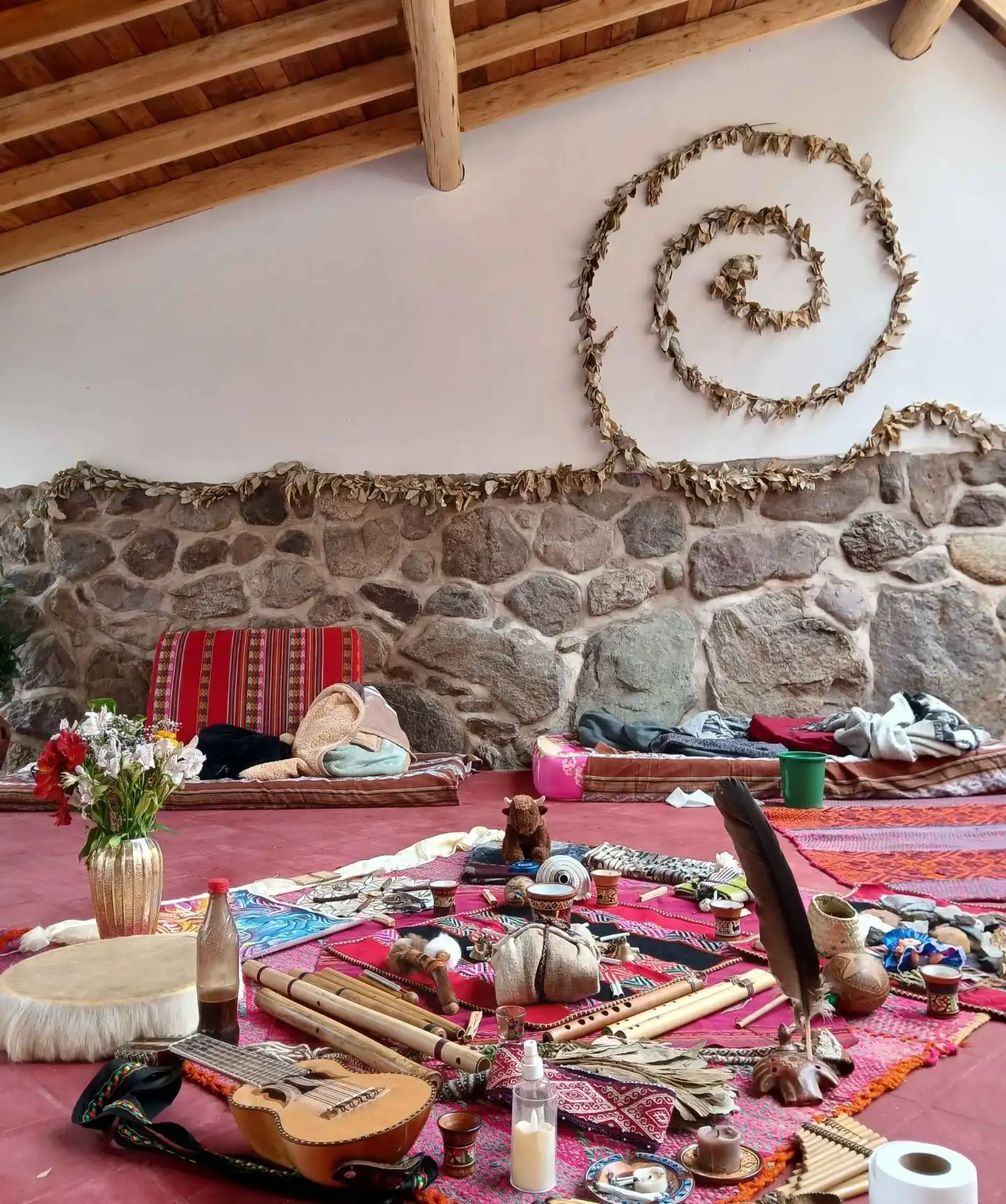Wachuma (San Pedro) ceremony mesa and sacred instruments, Cusco